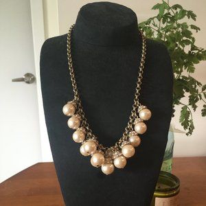 J.Crew Crystal and Pearl Gold Necklace